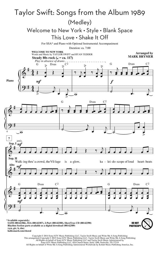 Taylor Swift: Songs from the Album 1989